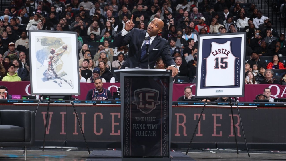 Nets retire Vince Carter's No. 15 jersey at Barclays Center 1 | ASL