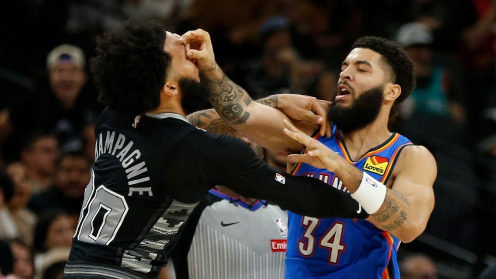 Thunder's K. Williams and Dort, Spurs' Champagnie ejected 1 | ASL