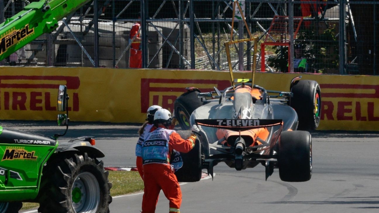Lando Norris crashes into McLaren teammate Oscar Piastri at Canadian GP 1 | ASL