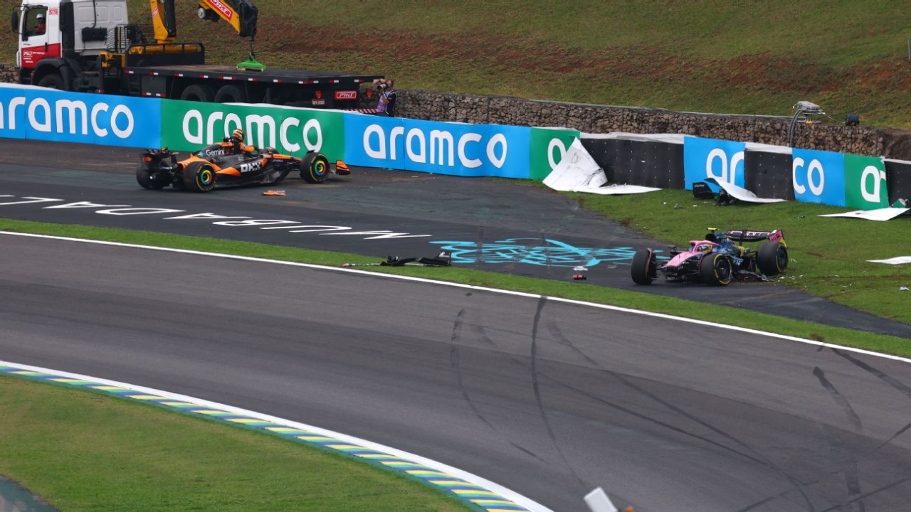 Brazilian GP: Oscar Piastri crashes out in sprint race 1