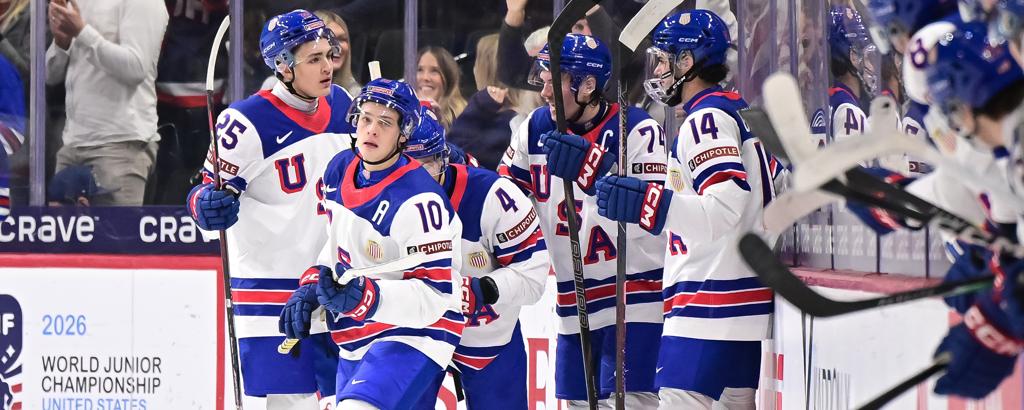 U.S. Skates to 6-5 Comeback Victory Over Slovakia in World Juniors Preliminary Round 15