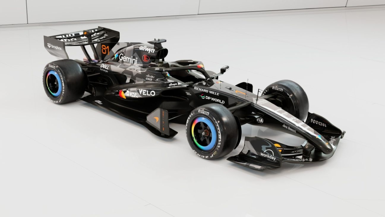 McLaren unveils testing livery for F1 2026 vehicle, anticipates debut. 1