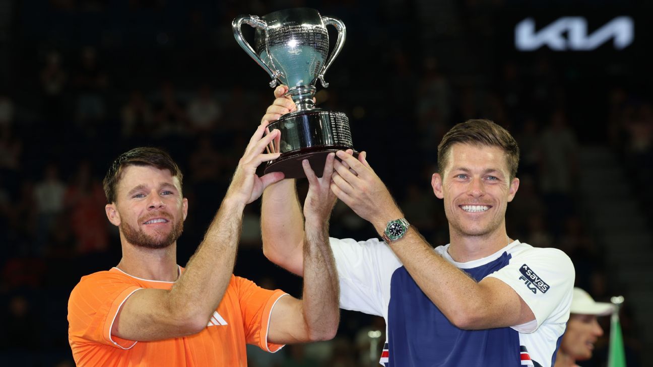 Christian Harrison and Neal Skupski claim victory in men's doubles at the Australian Open. 1