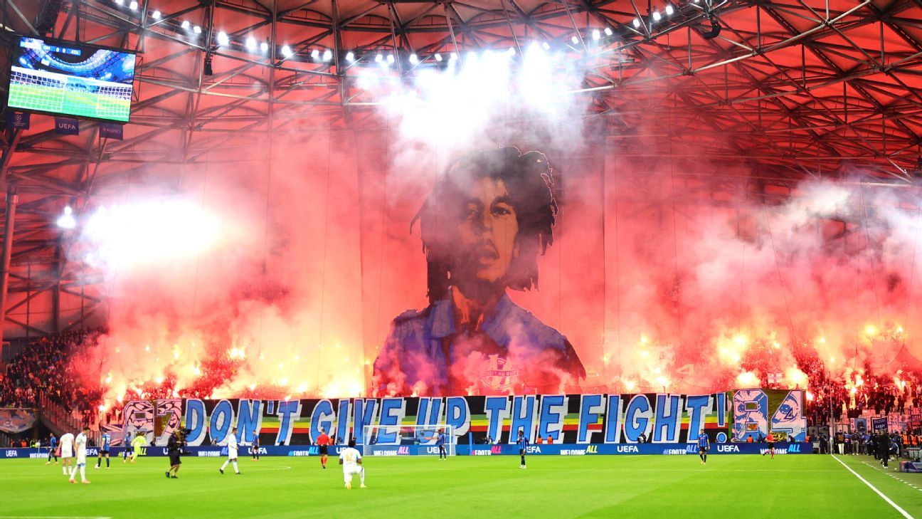 Top Champions League tifos: Bob Marley, The Beatles, 'Erling the Great' 1