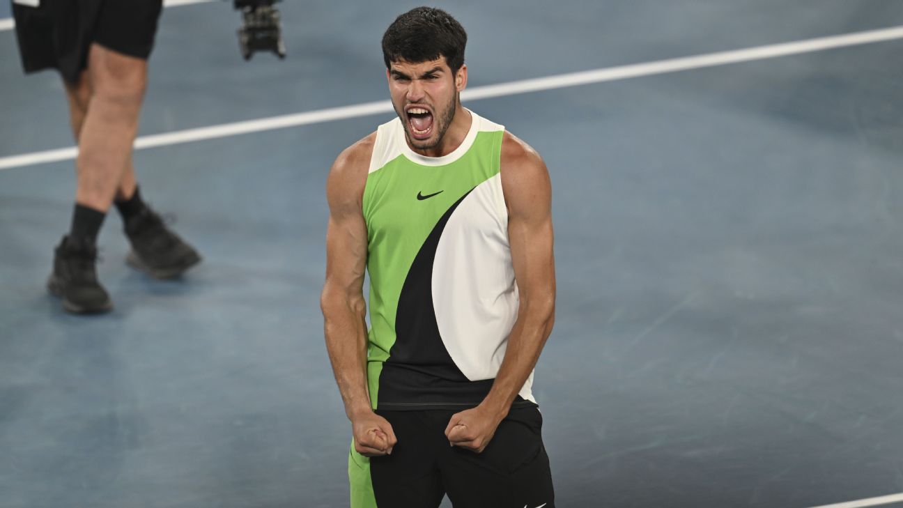 Carlos Alcaraz advances to the semifinals of the Australian Open following his victory. 1
