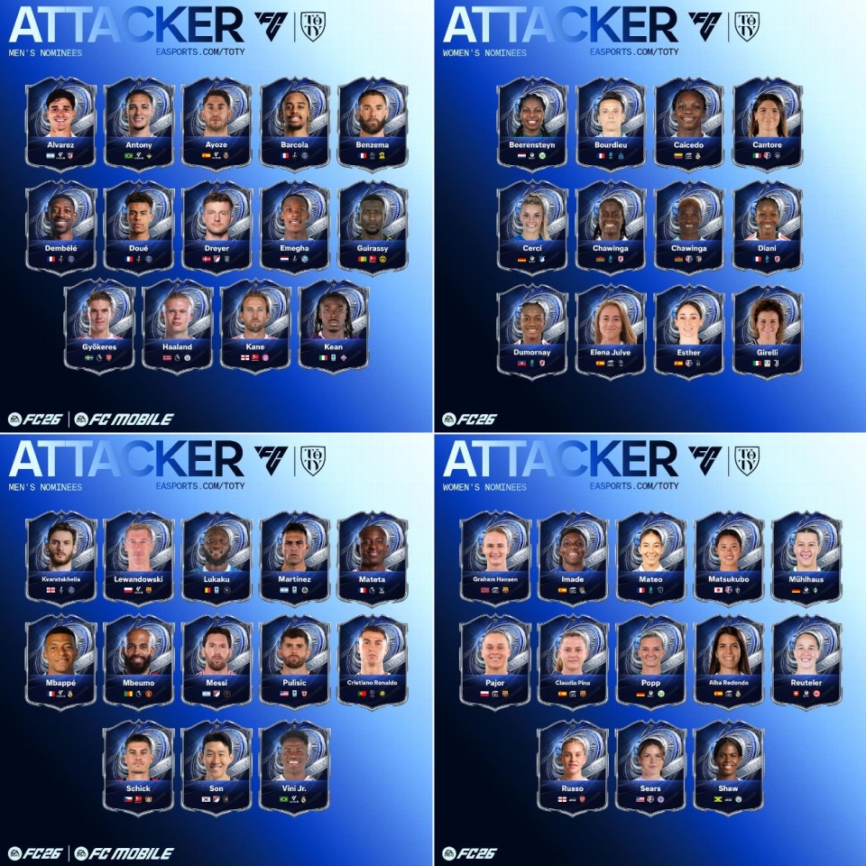 EA 26 reveals men's, women's Team of the Year nominees 5