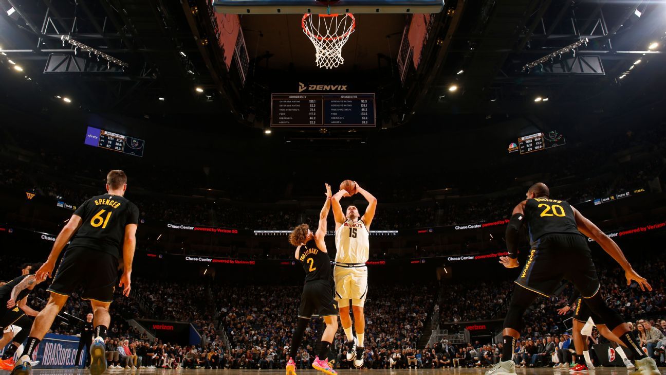 Golden State defeats Denver despite Jokic's triple-double performance. 1
