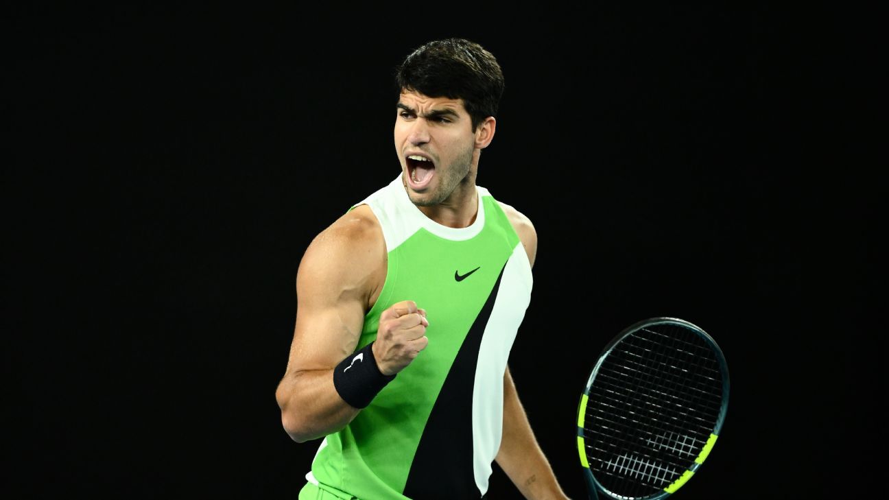 Carlos Alcaraz defeats Novak Djokovic in the final of the Australian Open. 1
