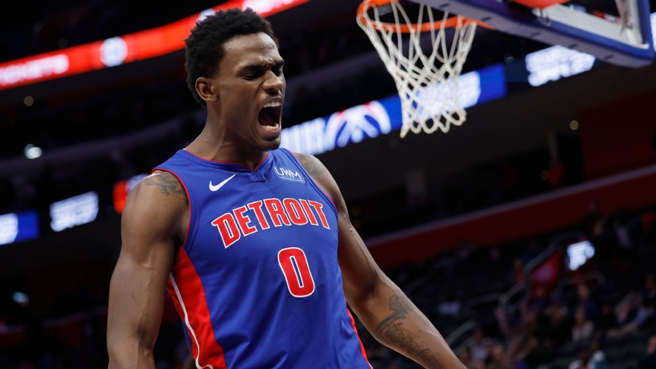 Pistons' Jalen Duren participates in NBA slam dunk competition 1