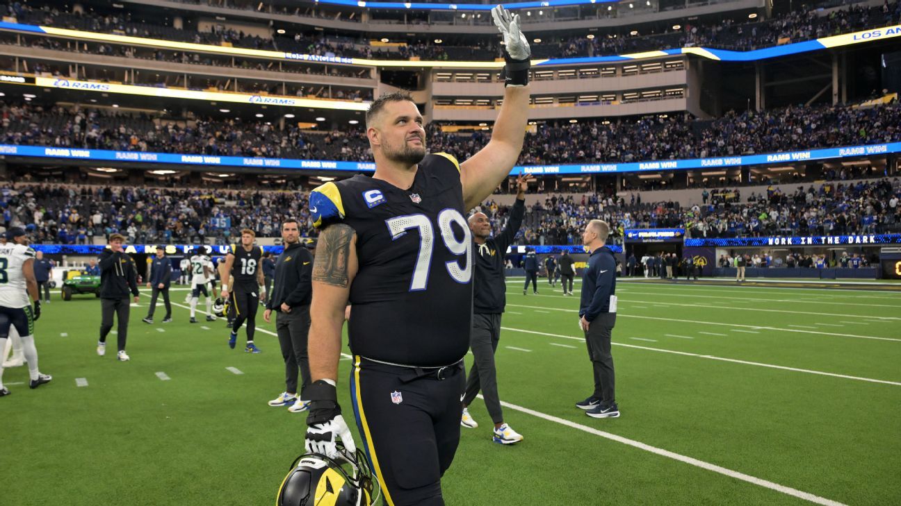 Rob Havenstein of the Rams announces retirement following 11 seasons in the NFL. 1