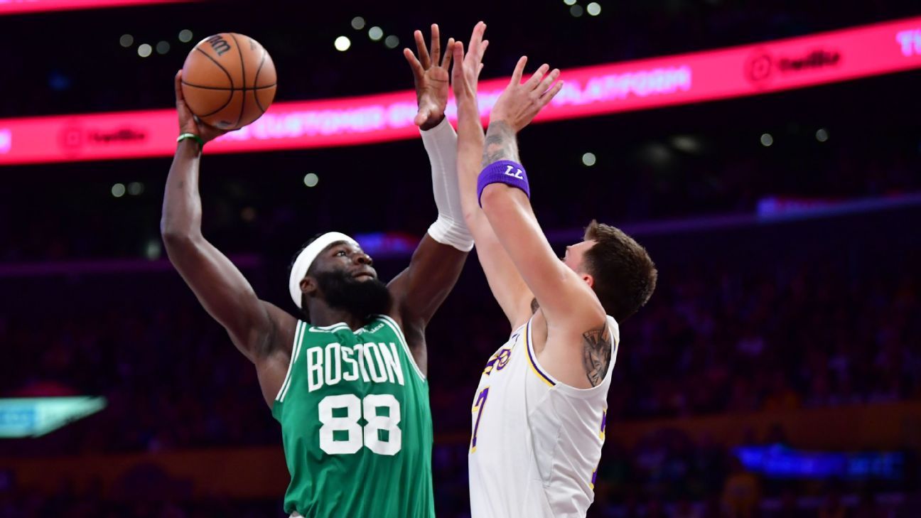 Neemias Queta dunks over Luka Doncic in Celtics-Lakers Neemias Queta scores with a dunk over Luka Doncic in Celtics versus Lakers matchup. 1