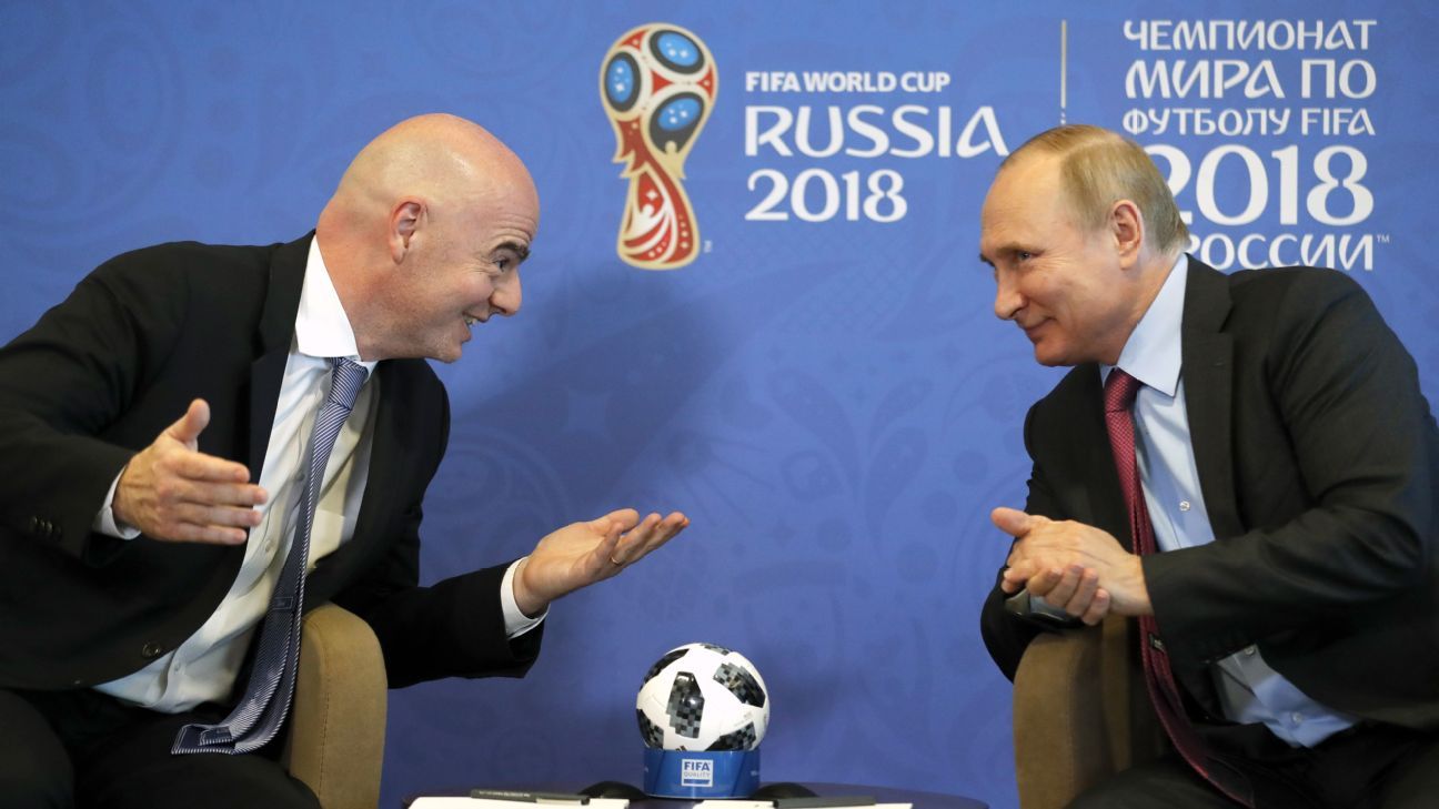 Gianni Infantino supports the removal of FIFA's prohibition on Russia. 1