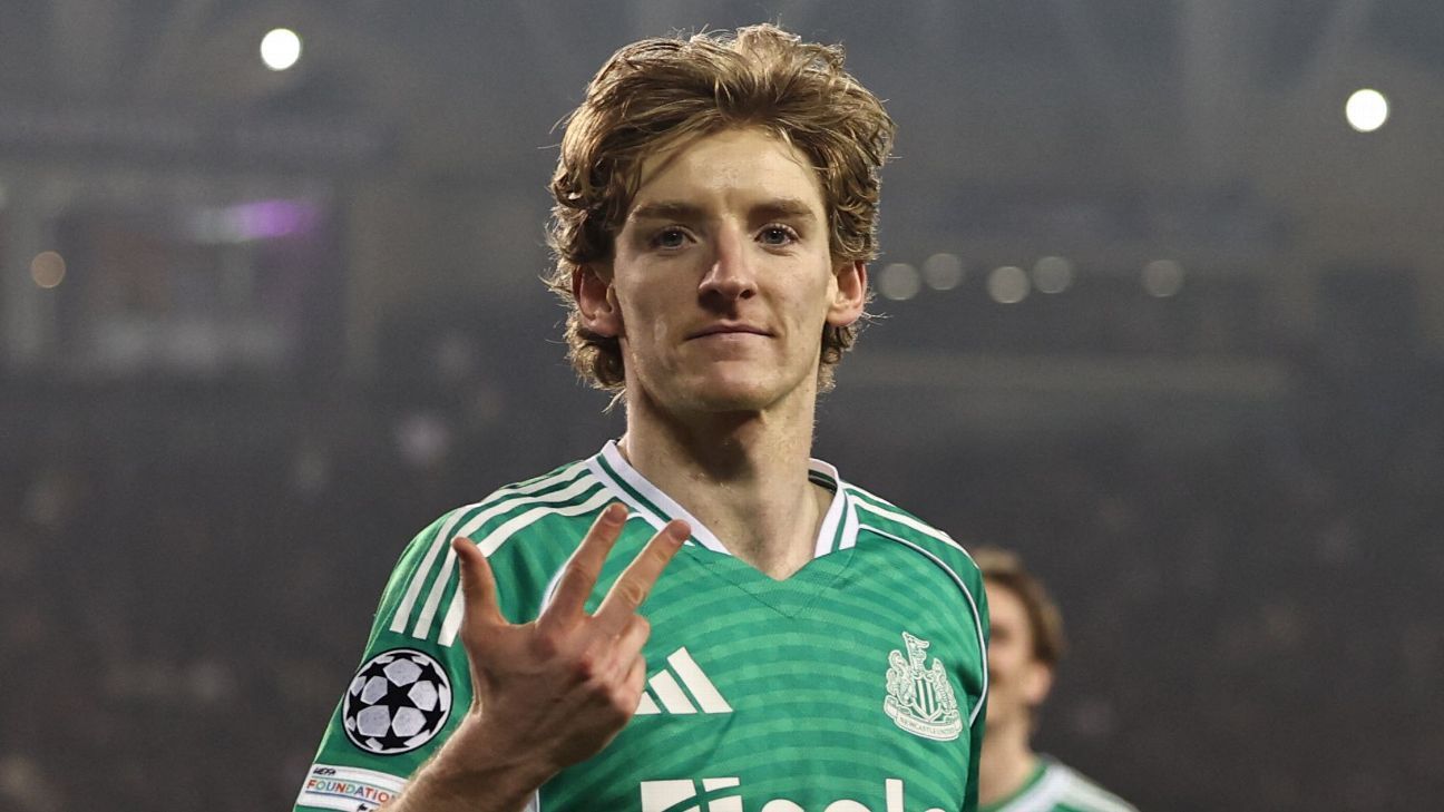 Anthony Gordon of Newcastle sets UCL record with four goals in first half 1