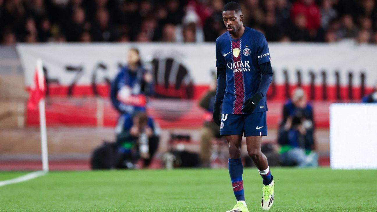 Ousmane Dembélé exits in first half of PSG win over Monaco Ousmane Dembélé leaves the field during the first half of PSG's victory against Monaco. 1