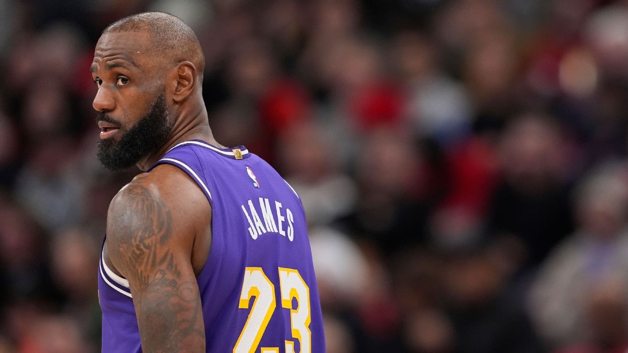 LeBron James of the Lakers sidelined for third consecutive game against the Timberwolves. 1