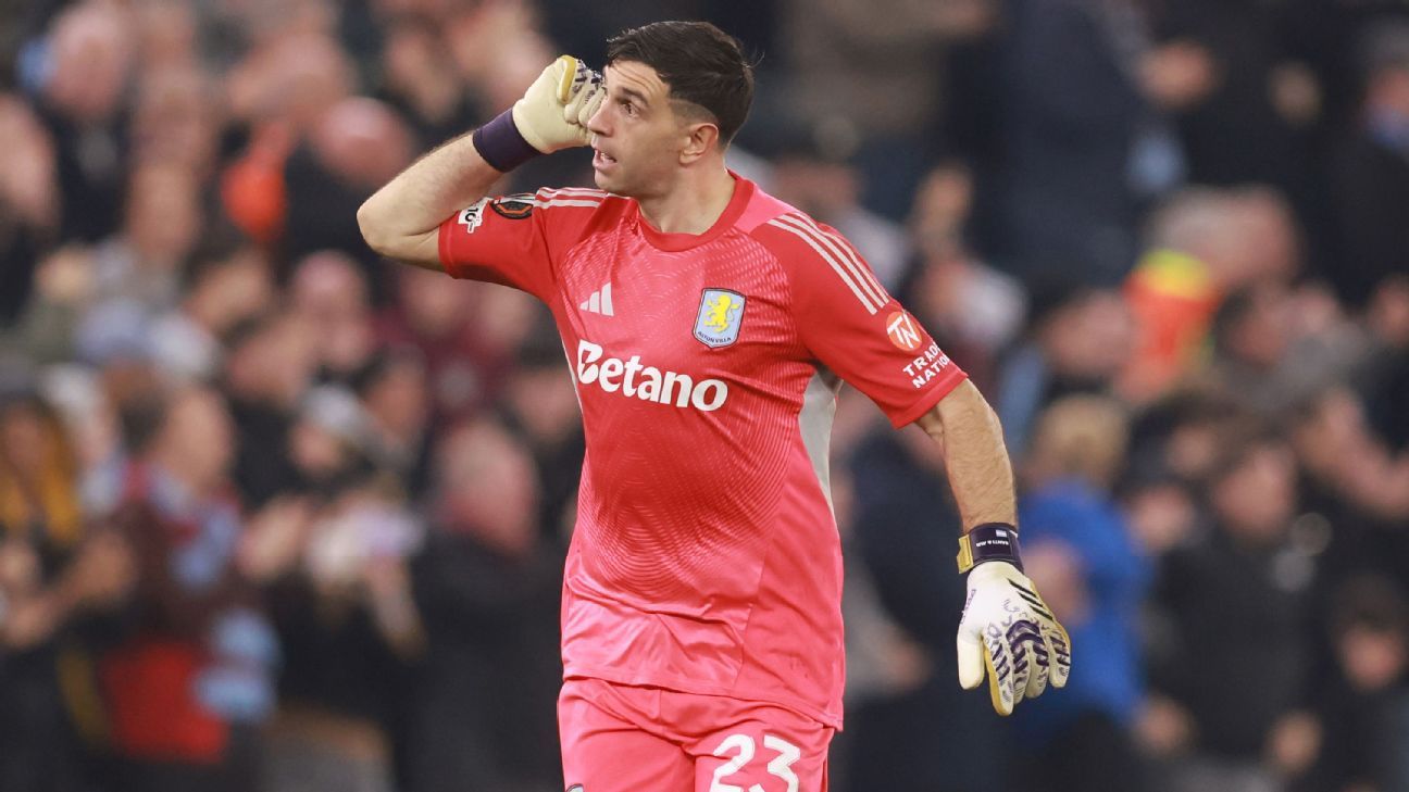 Emi Martínez guides Aston Villa to the quarter-finals of the Europa League 1