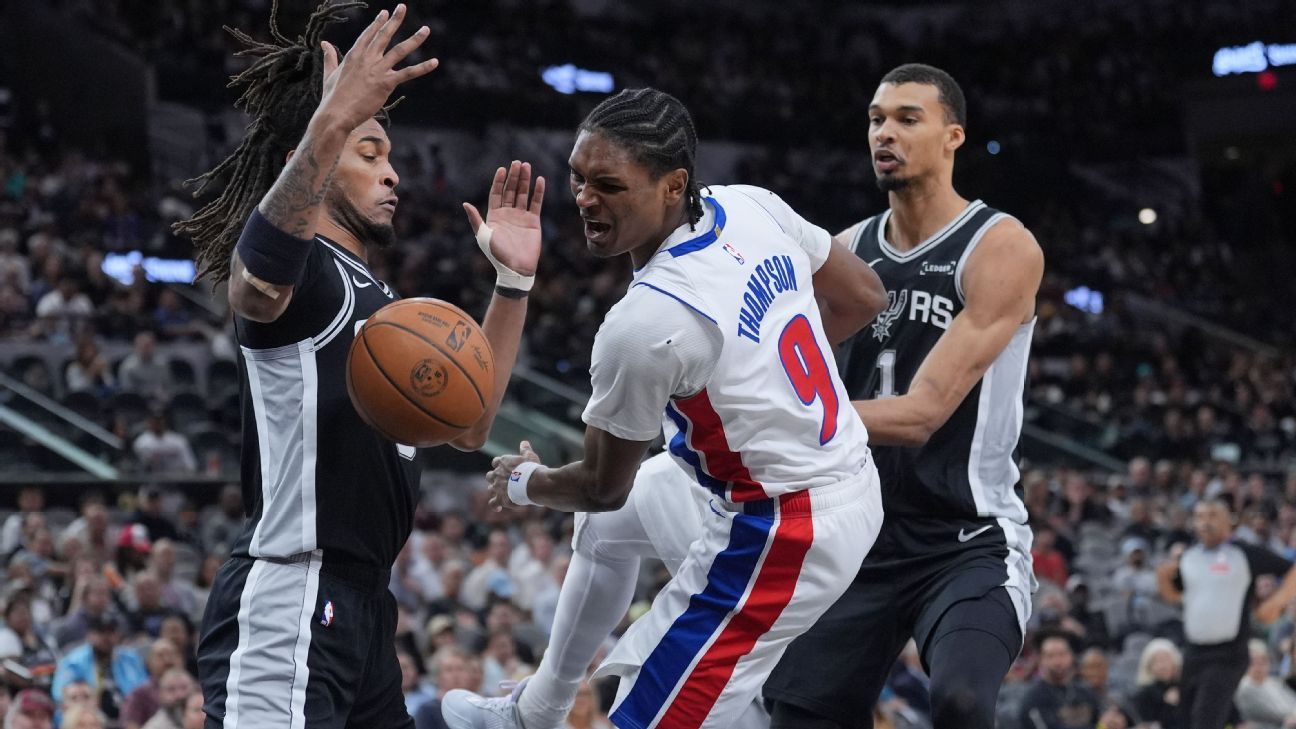 Ausar Thompson leaves Pistons' defeat to Spurs due to ankle injury 1