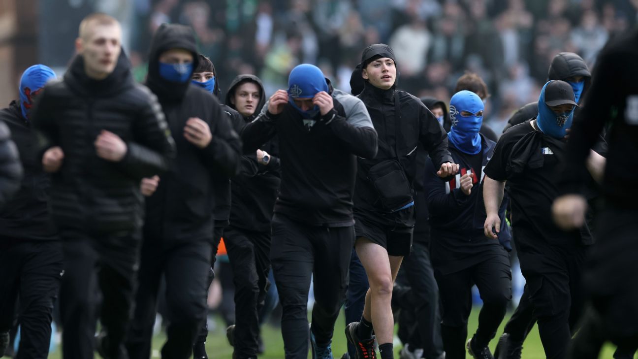 Fans clash at Ibrox as Celtic knock Rangers out of Scottish cup Supporters collide at Ibrox as Celtic eliminate Rangers from Scottish Cup 1