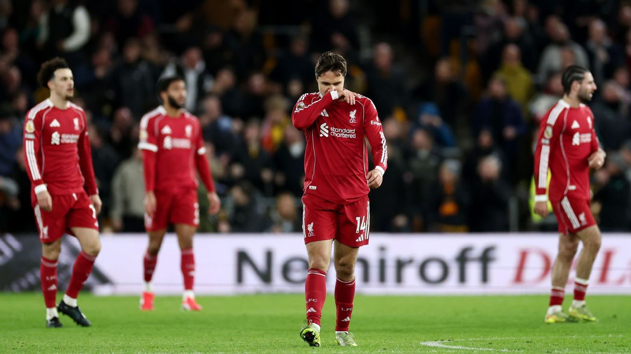 Liverpool suffers ninth defeat of the season, according to Slot. 1