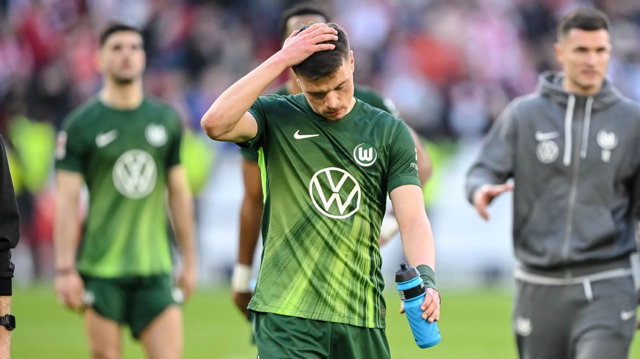 Wolfsburg faces risk of relegation from the Bundesliga and diminished significance. 1
