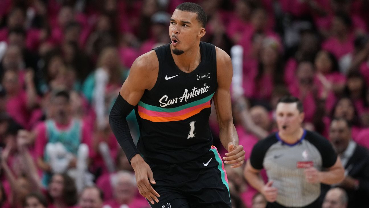 Wembanyama tallies 35 points, the highest by a Spur in playoff debut, during Game 1 victory. 1