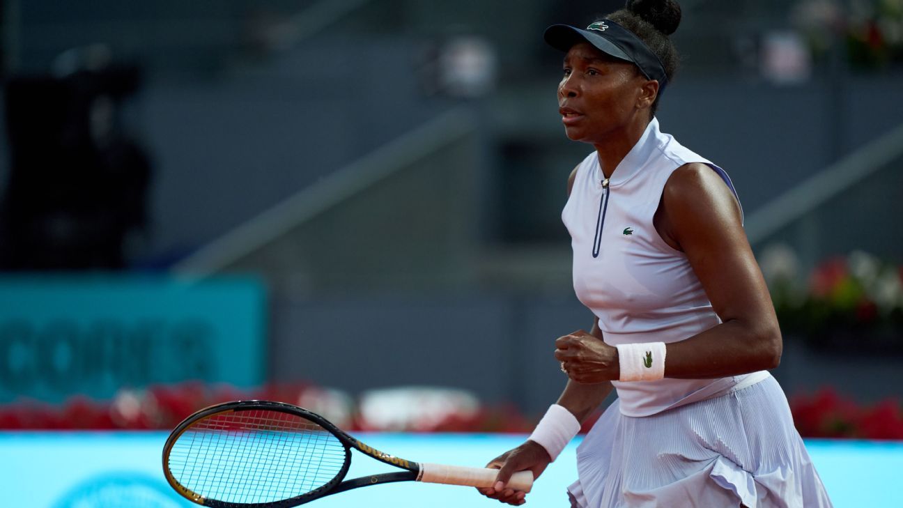 Venus Williams targets participation in French Open following defeat in Madrid. 1