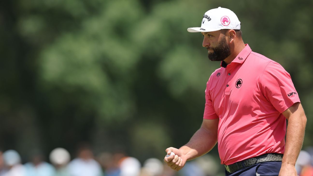 Rahm maintains advantage at LIV Golf Mexico; Hatton trails by one stroke. 1