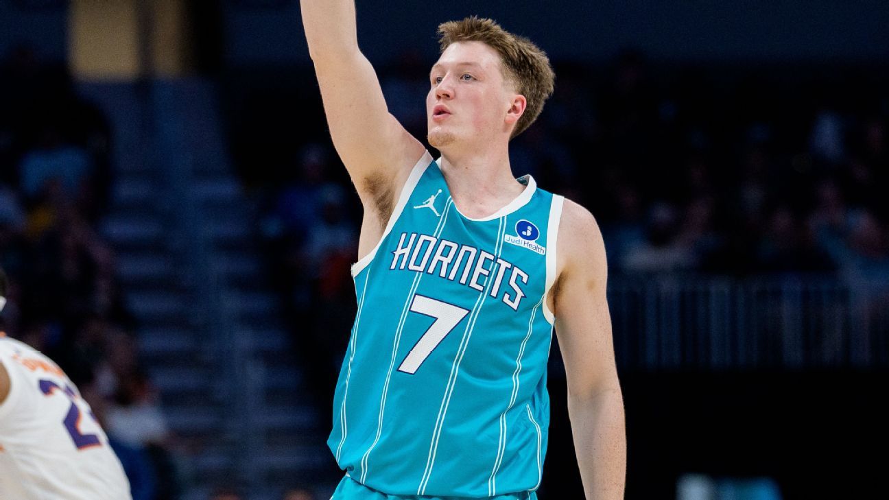 Newcomer Kon Knueppel establishes Hornets' season record for three-pointers. 1