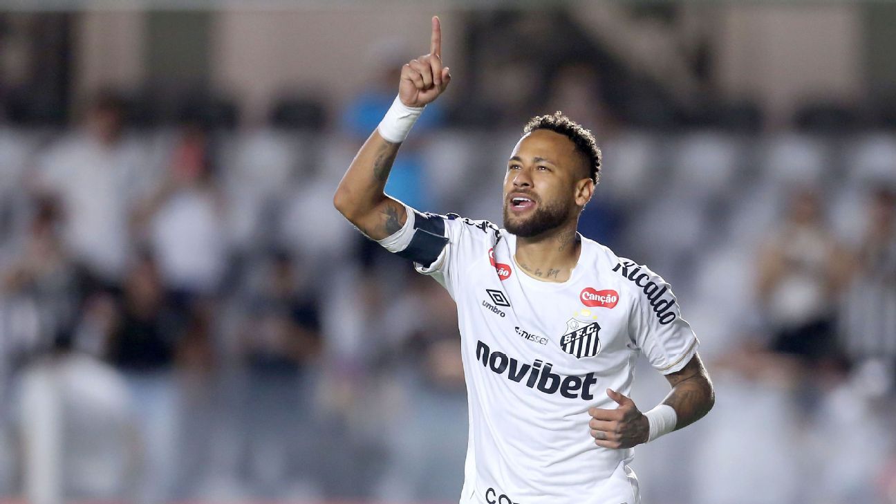 Neymar finds the net in Santos' stalemate, encounters fans at Vila Belmiro. 1