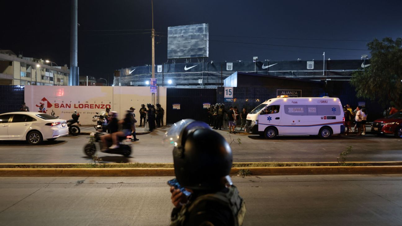 One fatality and 60 injuries reported in stampede of soccer supporters at stadium in Peru. 1