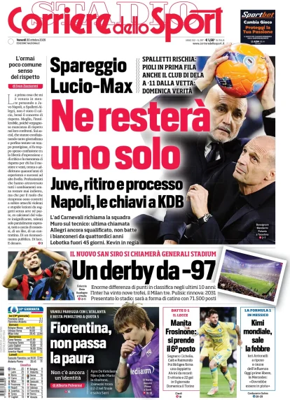 Cardinale backs Amorim; Juventus blame players; new Generali Stadium unveiled